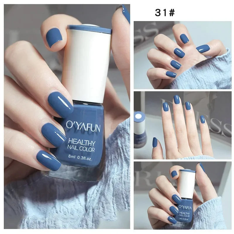 Handaiyan 8ml Water-Based Nail Polish – 40 Colors, Peel-Off