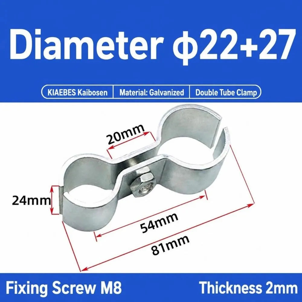 Double Tube Pipe Clamp – Zinc Plated Twin Hose Fastener
