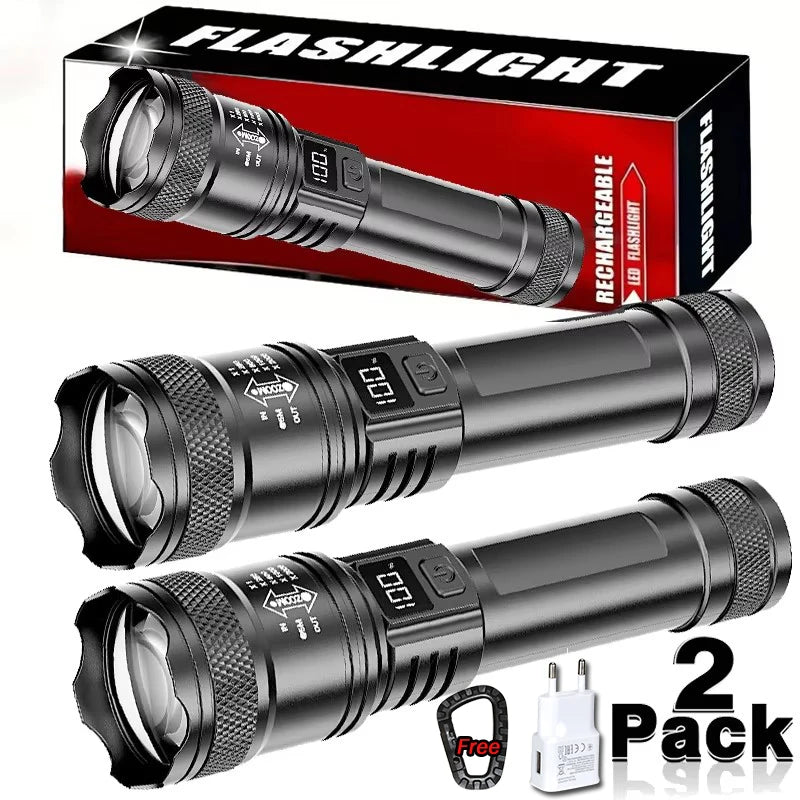 USB Rechargeable LED Flashlight – 1600 Lumen Zoomable Torch