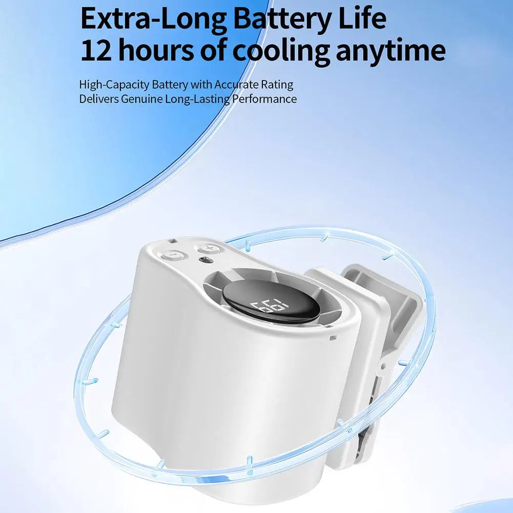 USB Rechargeable Clip-On Portable Fan | LED Display 360°