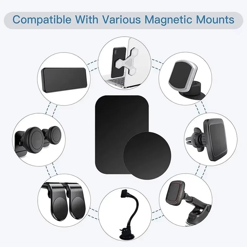Magnetic Metal Disk Plates for Car Phone Holder – 5-Pack