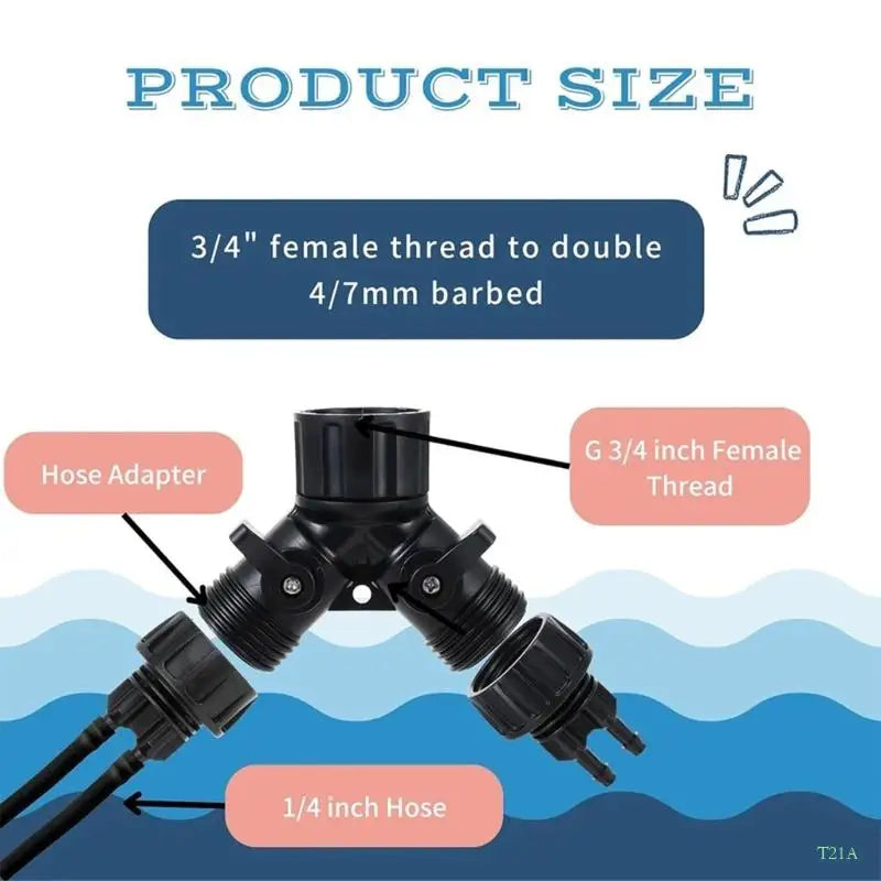 4-Way Garden Hose Splitter – 3/4" Tap Divider & Flow Control