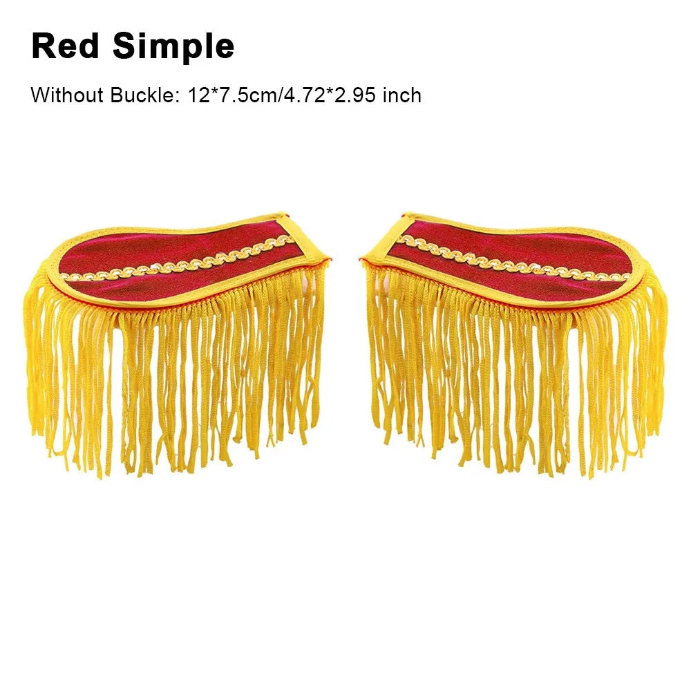 Tassel Fringe Shoulder Epaulettes – Punk Brooch Pin Pair