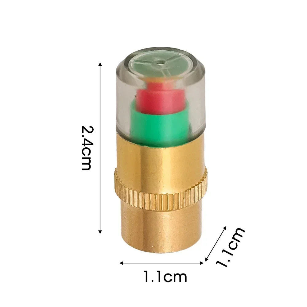 Tire Pressure Indicator Valve Caps – Color Alert, 1 or 8 Pack