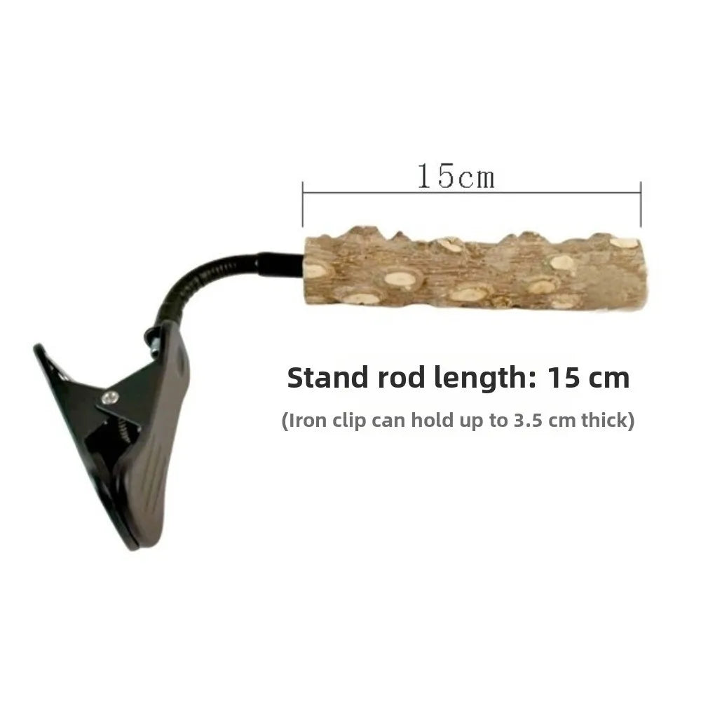 Wooden Parrot Perch Stand – Bendable Adjustable Bird Stand