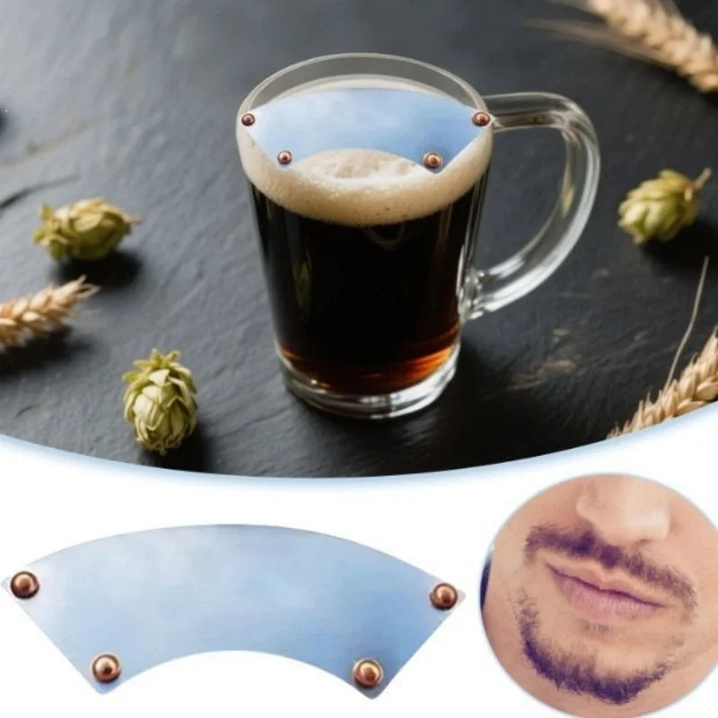 Stainless Steel Beard Guard – Mustache Protector for Drinks