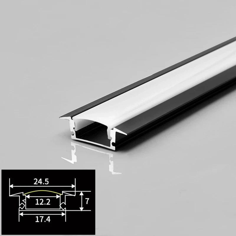 Rose Gold LED Aluminum Channel Profile U/YW Shape – Milky Cover