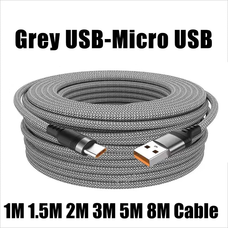 USB-C to USB-C 6A Fast Charging Cable – Nylon Braided 1M–8M