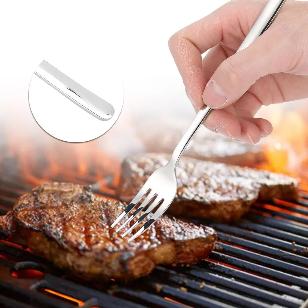 5-Pack Stainless Steel Dinner Forks – Polished Silver Flatware