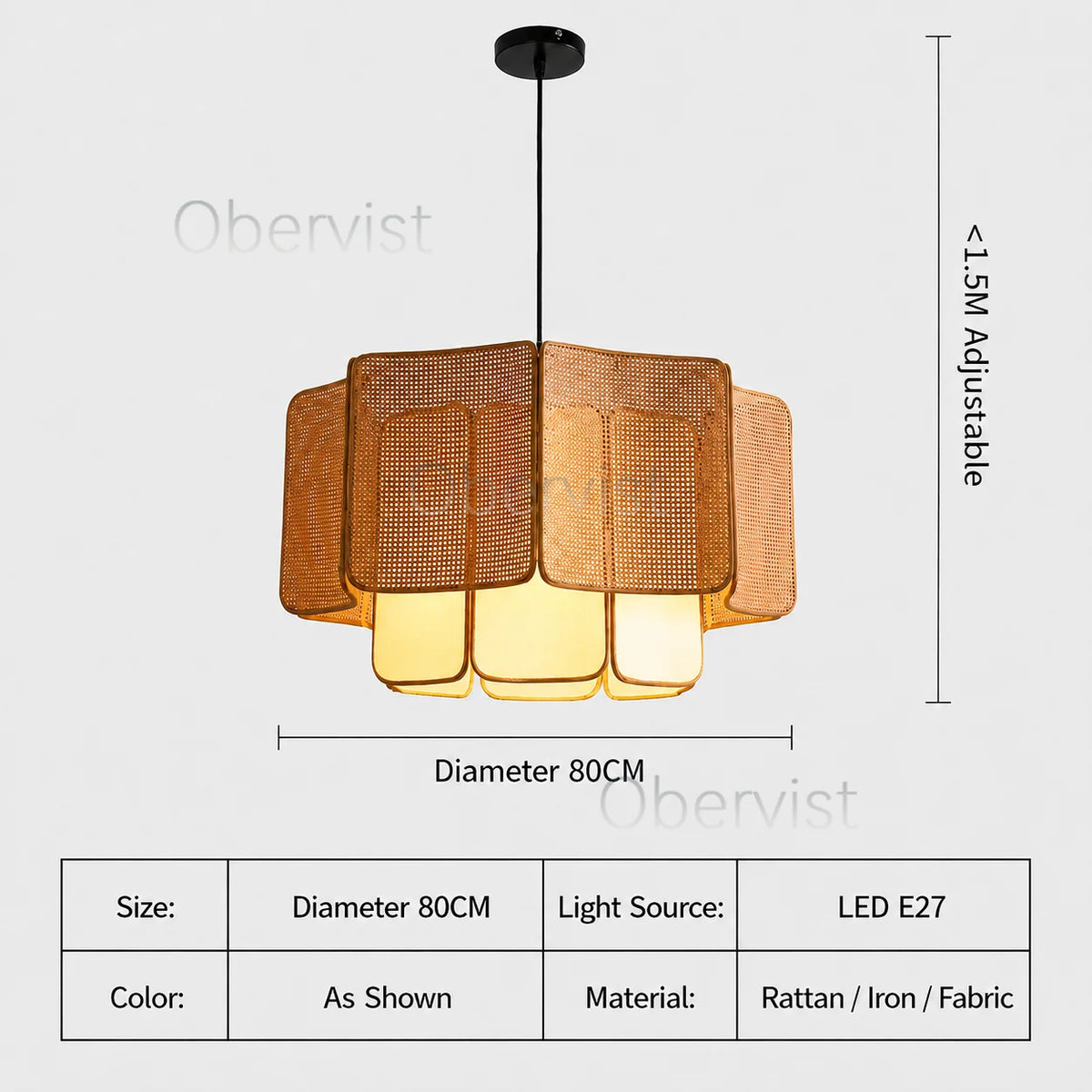 Wabi Sabi Rattan Pendant Light – Boho Hanging Ceiling Lamp