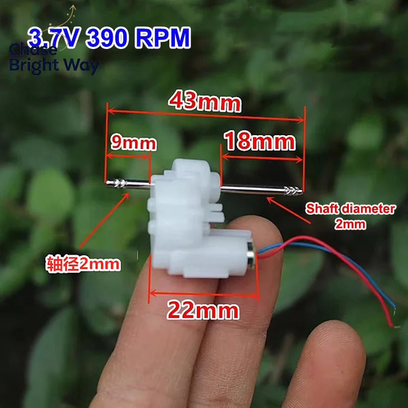 Mini 614 Coreless Gear Motor DC 3.7V 390RPM Dual Shaft DIY