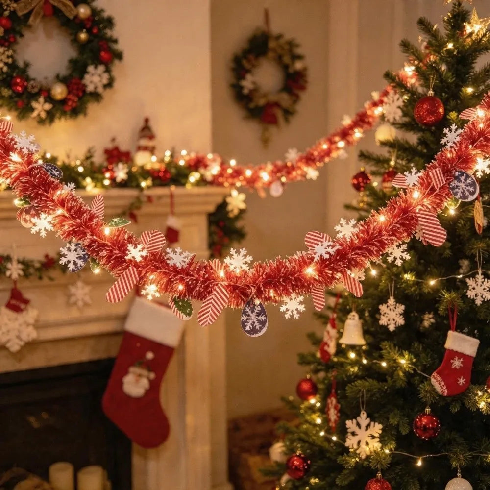 Christmas LED Furry String Lights Santa Garland 3m/5.7m