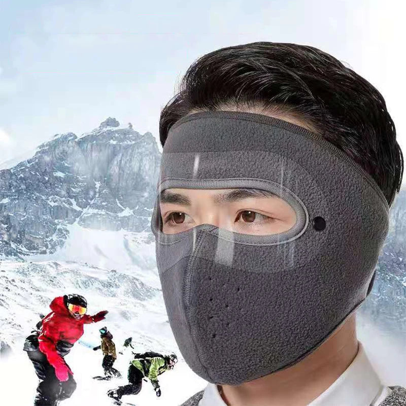 Winter Fleece Motorcycle Face Mask – Goggles & Ear Protection