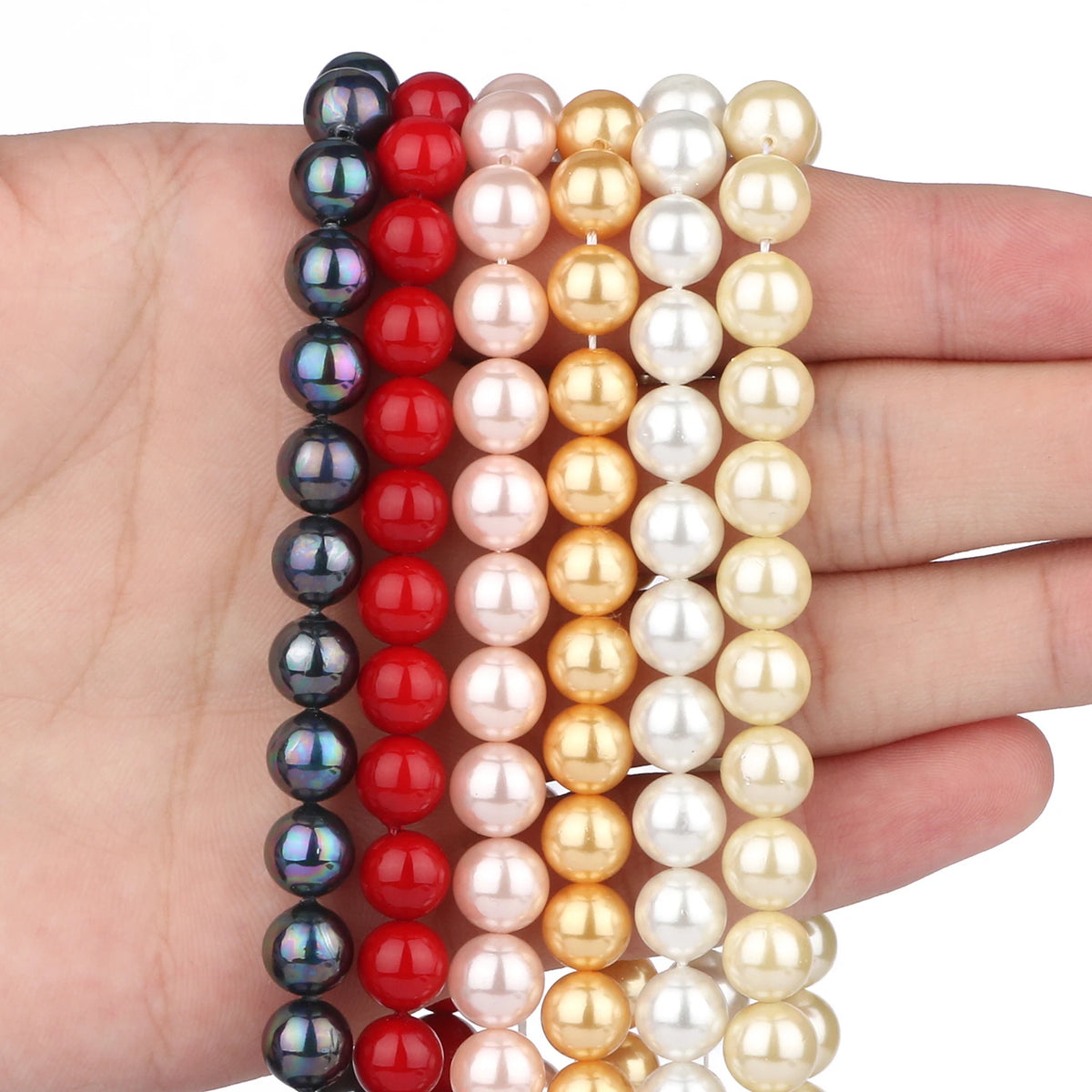 Round Shell Pearl Beads for DIY Jewelry Making – 6–12mm