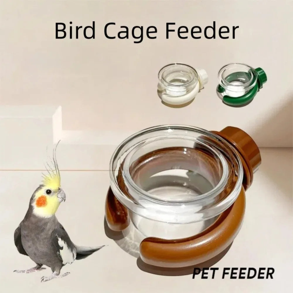 Transparent Hanging Bird Water Feeder – ABS Parrot Drinker