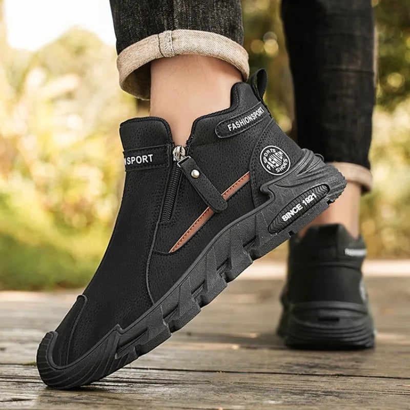 Men's Zipper Casual Sneakers – Non-Slip Outdoor Climbing Shoes