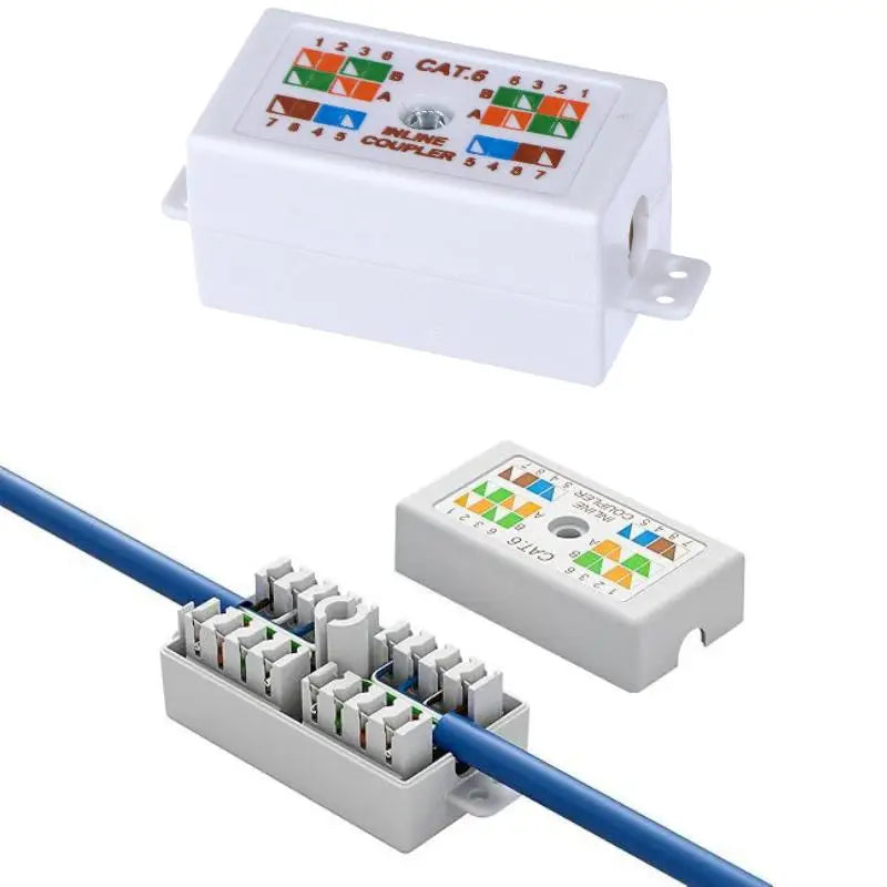 RJ45 Inline Punchdown Junction Box – Cat6/Cat5E Krone Coupler