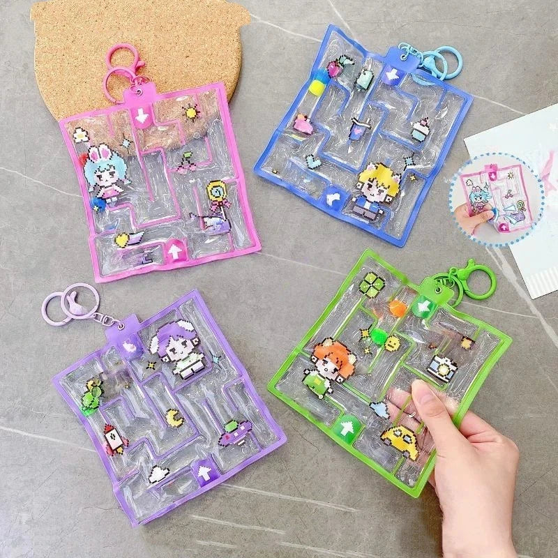 Water Bag Maze Squeeze Fidget Toy with Keychain | Backpack Pendant