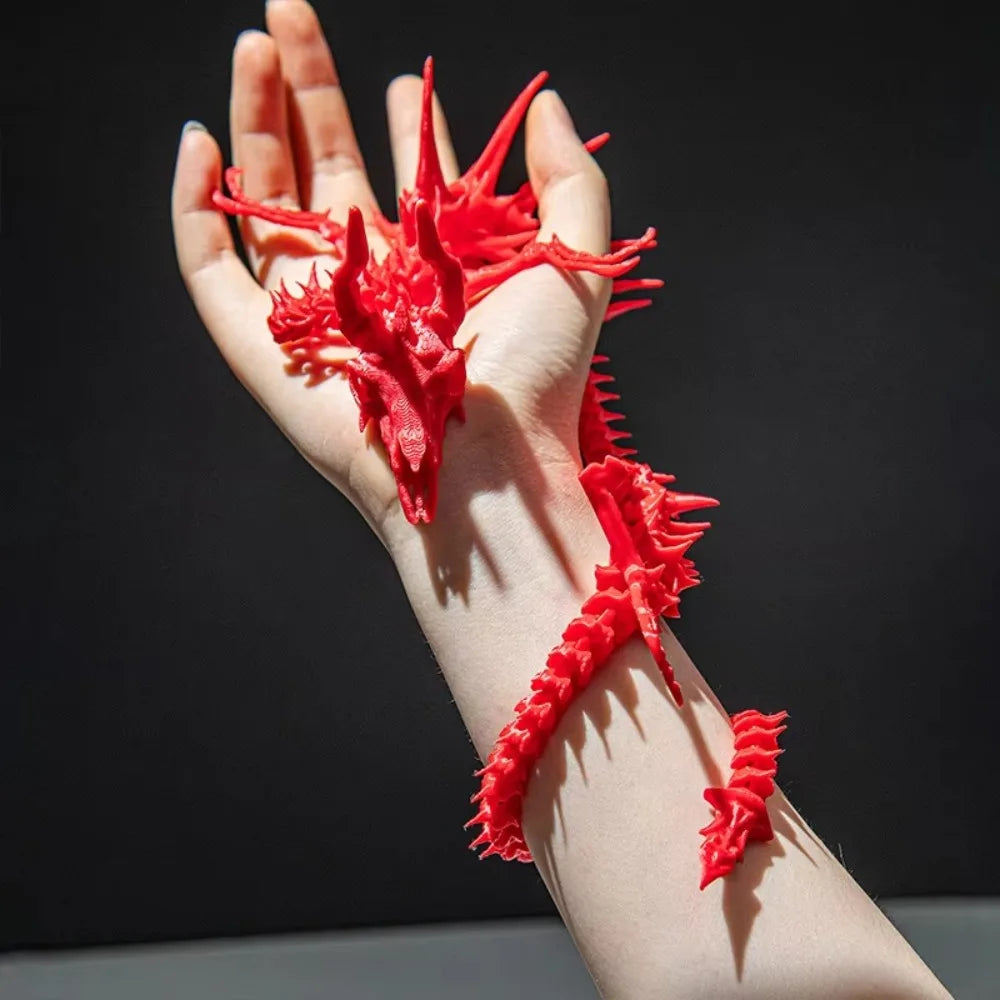 3D Printed Dragon Skeleton Figurine – Movable Collectible Model