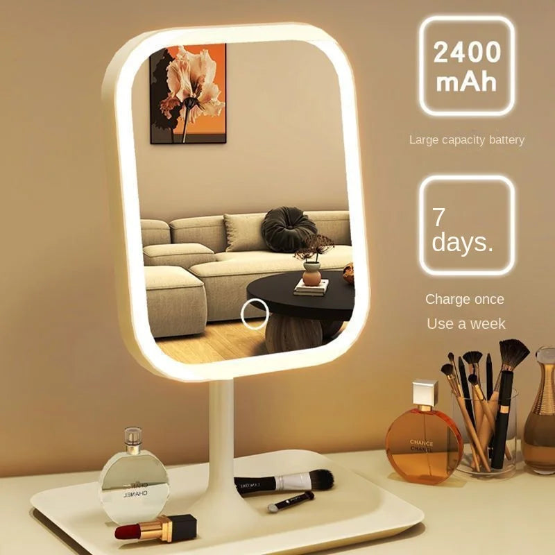 LED Vanity Mirror 3-Color Touch Control – Desktop Makeup Mirror