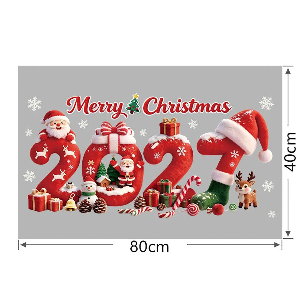 Christmas Window Stickers – Santa Snowman Snowflake PVC Decals