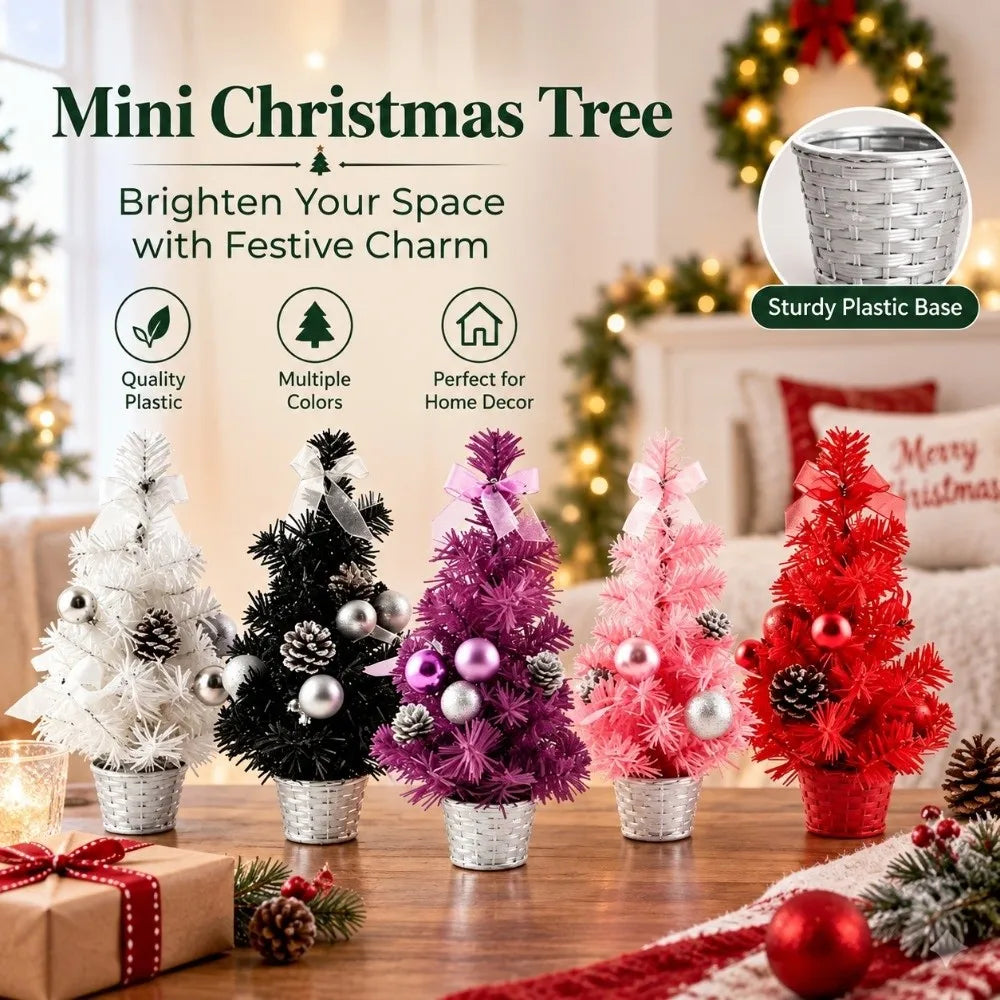 Mini Christmas Tree 15cm | Pre-Decorated Tabletop Holiday Decor