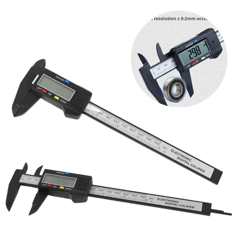 Digital Vernier Caliper 150mm LCD – Carbon Fiber Measuring Tool