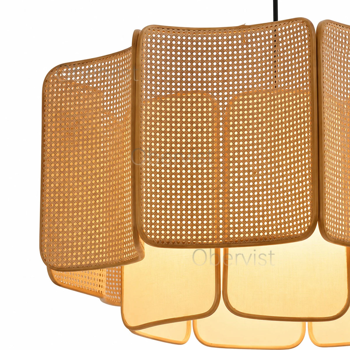 Wabi Sabi Rattan Pendant Light – Boho Hanging Ceiling Lamp