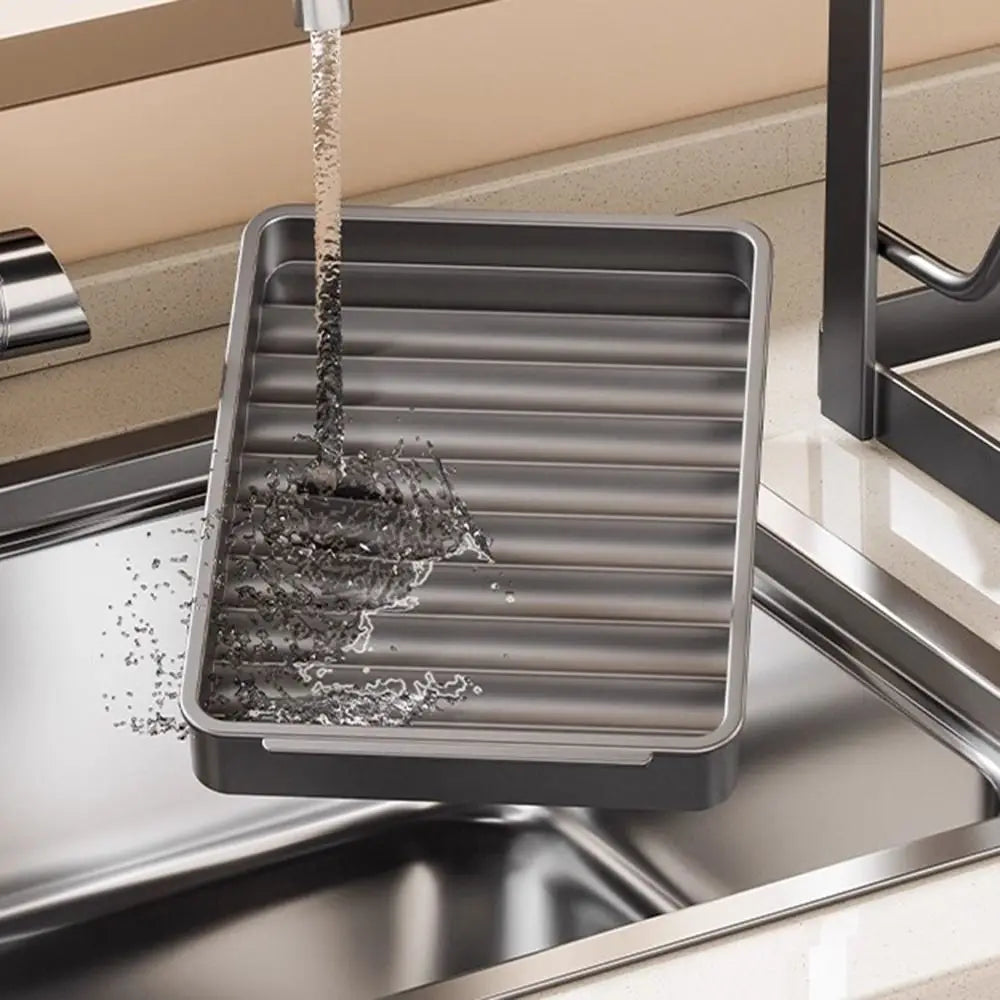 Upright Pot Lid Organizer Rack with Drip Tray | U-Groove