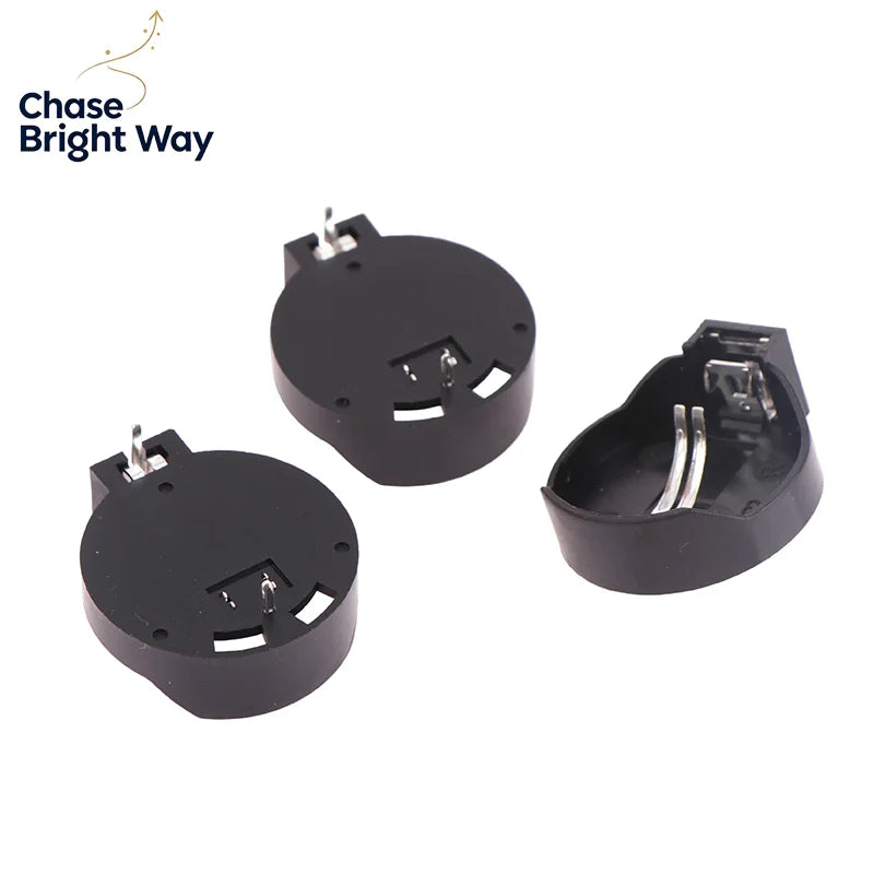 CR2032 Coin Cell Battery Holder Case 10-Pack – Black Socket