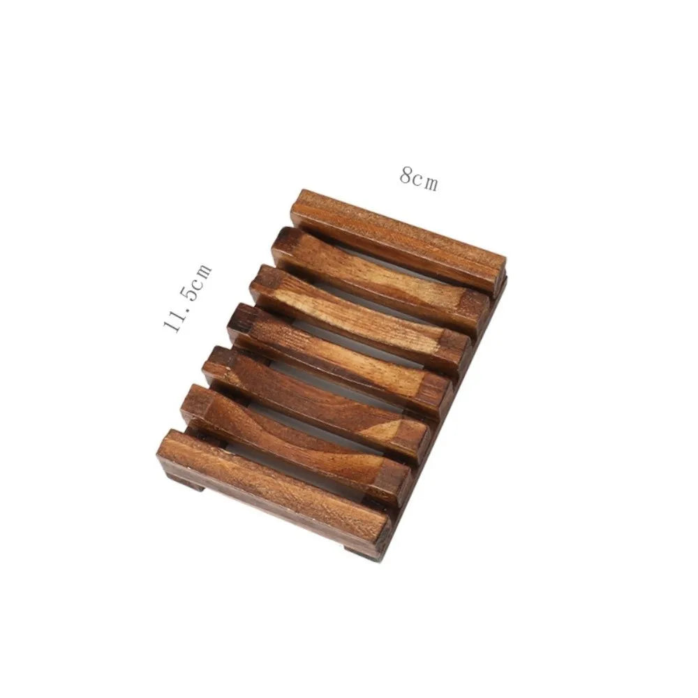 Natural Pine Wood Soap Dish – Slatted Quick-Drain Soap Tray