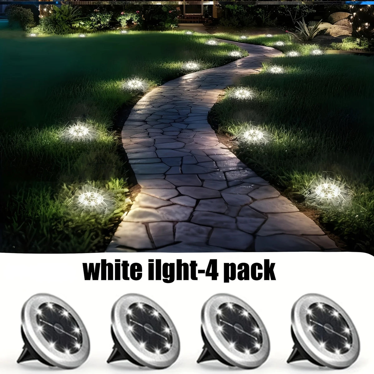 Solar In-Ground LED Path Lights – IP65 Waterproof Garden Lamp