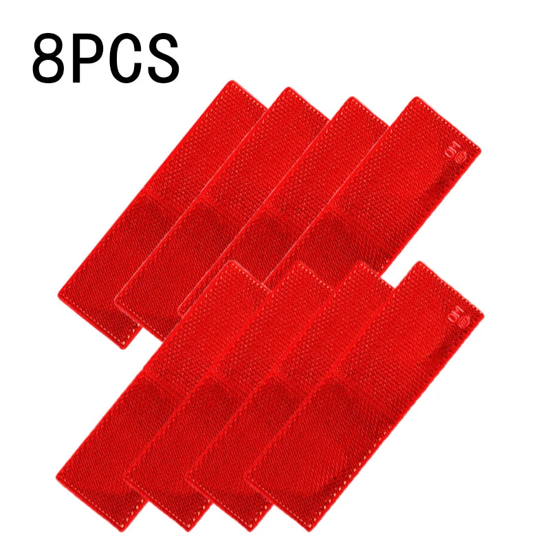 Truck Trailer Reflective Safety Plates – 8pcs Rectangle Stickers
