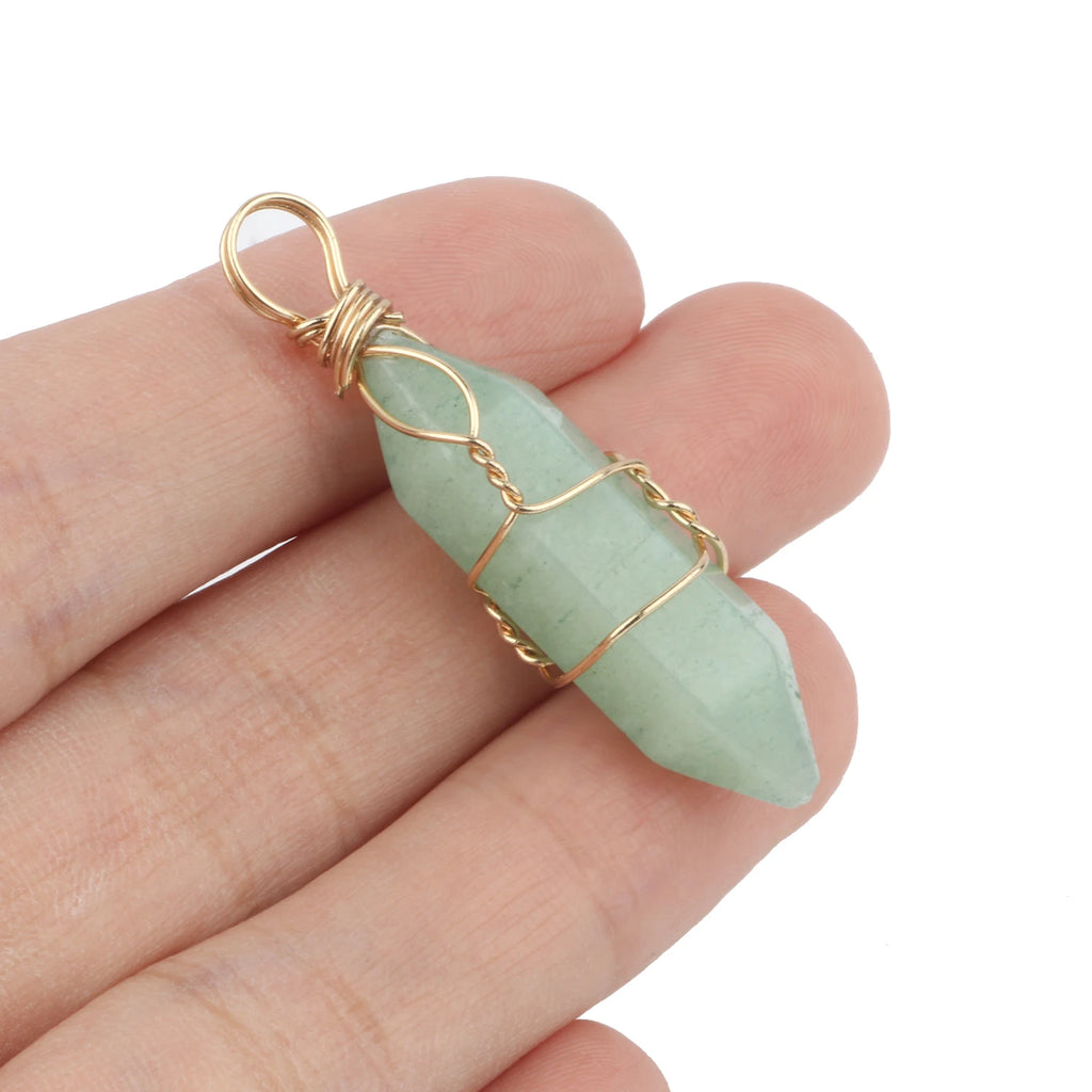 Natural Green Aventurine Stone Pendant Charm | DIY Jewelry