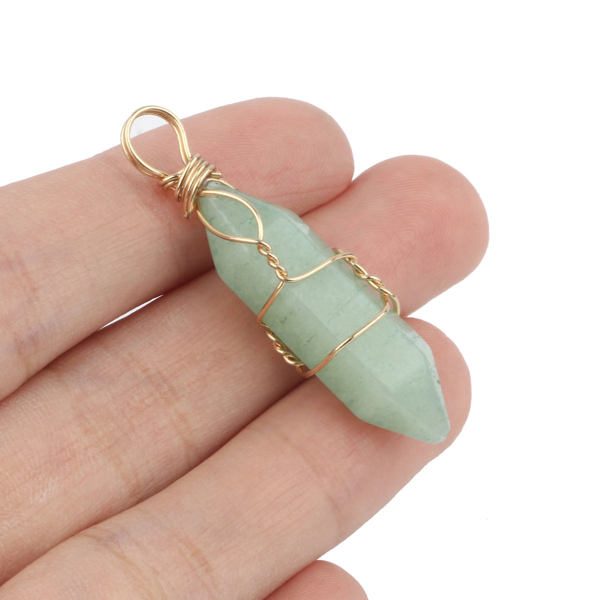 Natural Green Aventurine Stone Pendant Charm | DIY Jewelry