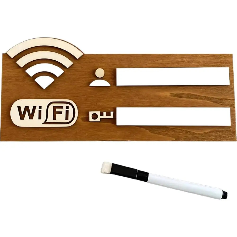 Rustic Wooden WiFi Password Sign – Rewritable Wall Plaque