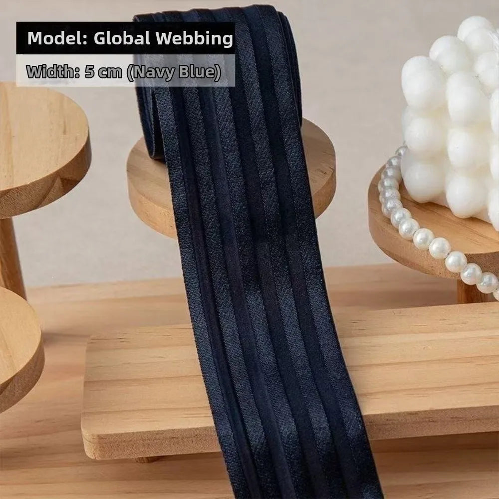 50mm Wide Elastic Webbing Band – Shiny 5-Rib Stretch Ribbon