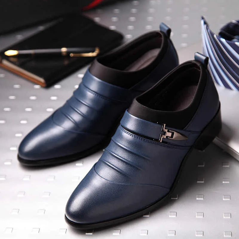 LEDP Men's Oxford Slip-On Dress Shoes – Formal Business Loafers