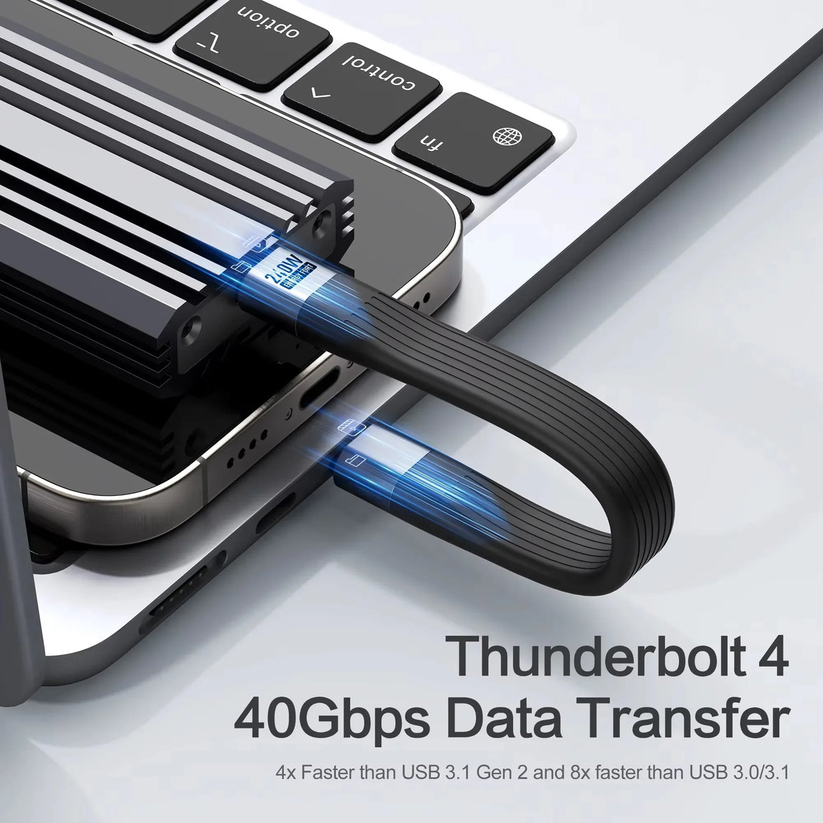 USB4 240W 40Gbps USB-C to USB-C Keychain Cable | 8K Ready
