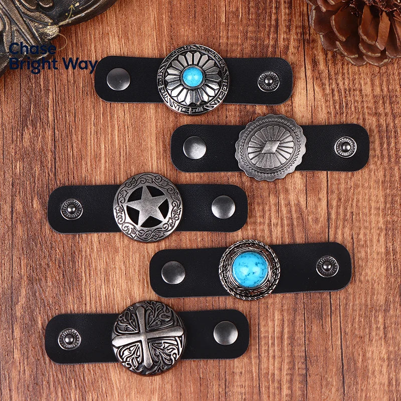 Western Vintage Scarf Slide Ring Buckle – Zinc Alloy Neckwear Clip
