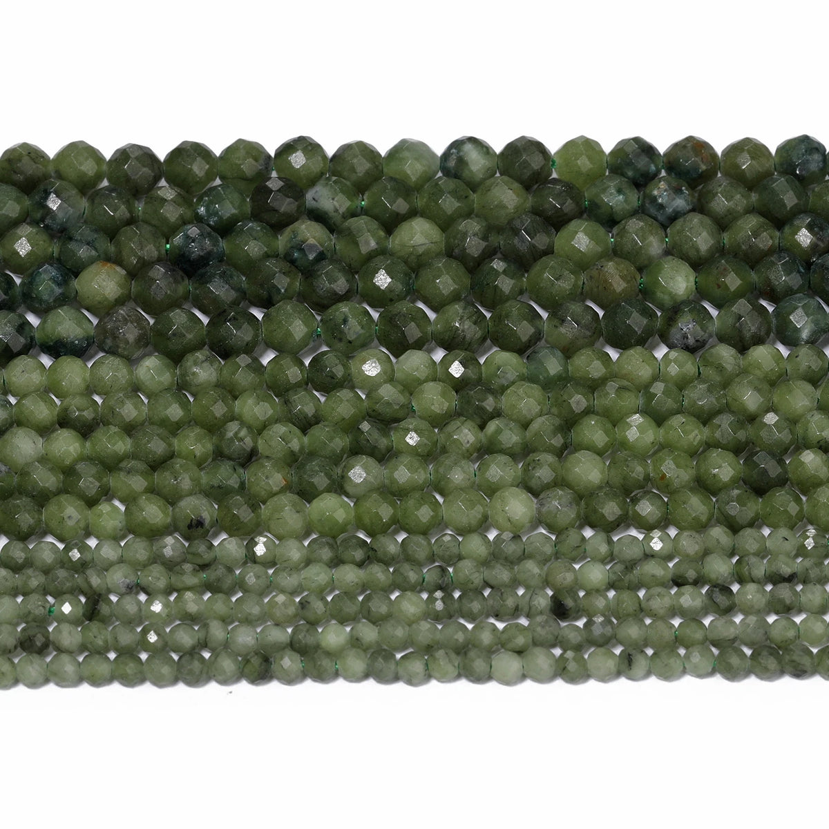South Jade Stone Beads 2/3/4mm Faceted Round Spacer Beads