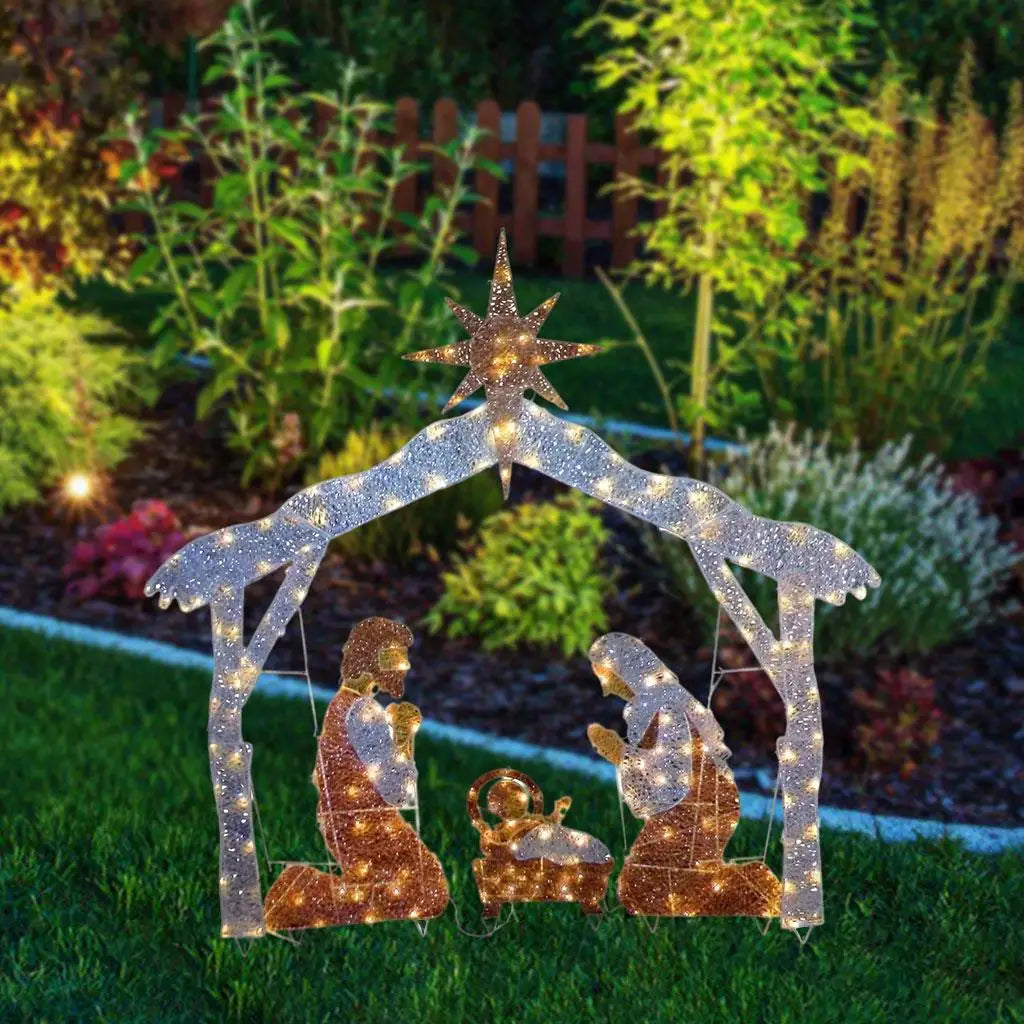 Hand-Painted Christmas Family LED Sculpture | Holiday Décor