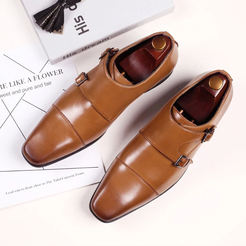 Men's Black Square Toe Oxford Dress Shoes | Sizes 39–48