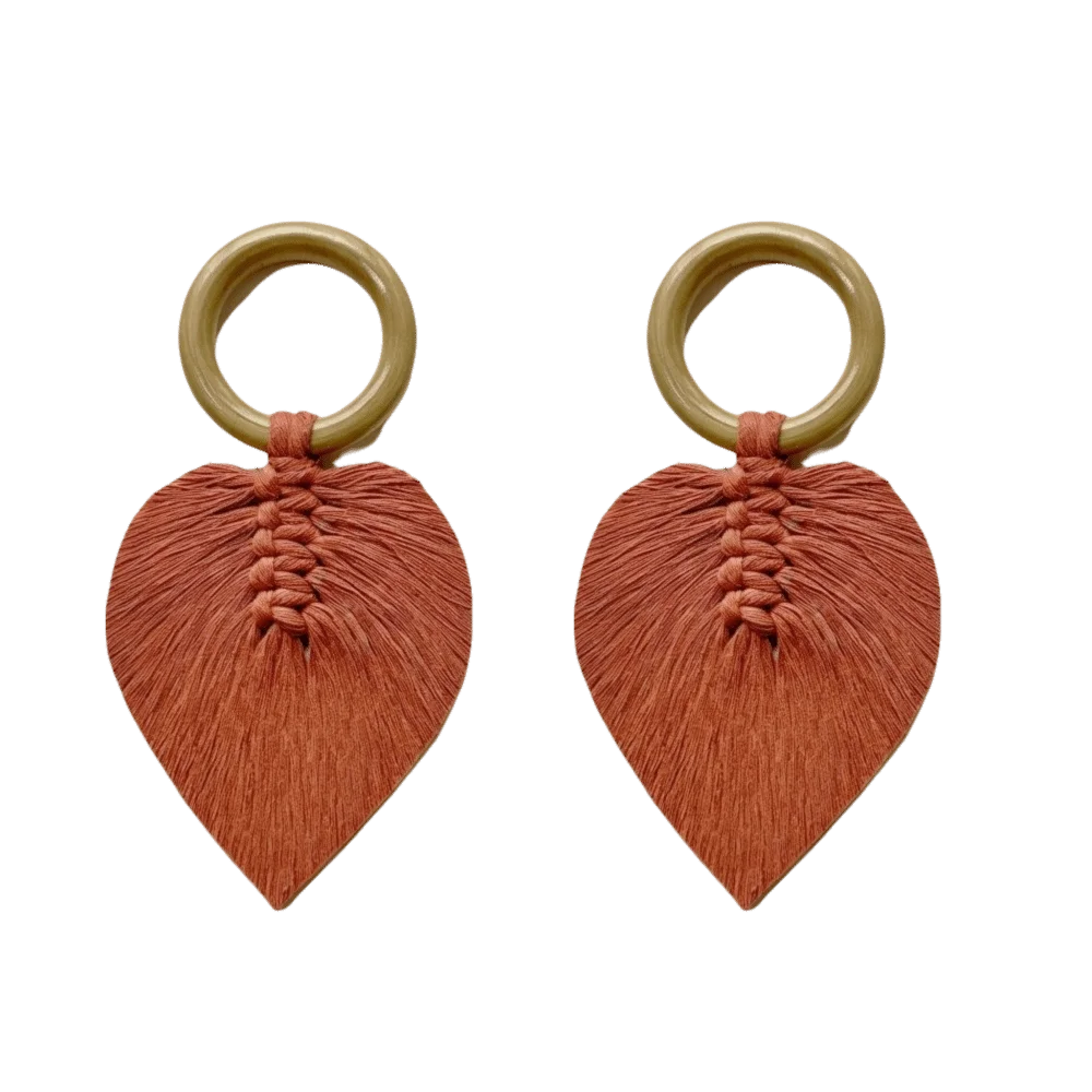Macrame Leaf Napkin Rings – Boho Woven Holders, Set of 2