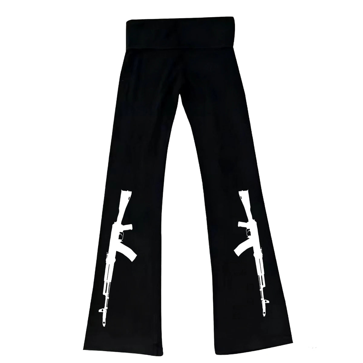 Y2K Geometric Print Wide Leg Flare Pants | Women's Streetwear