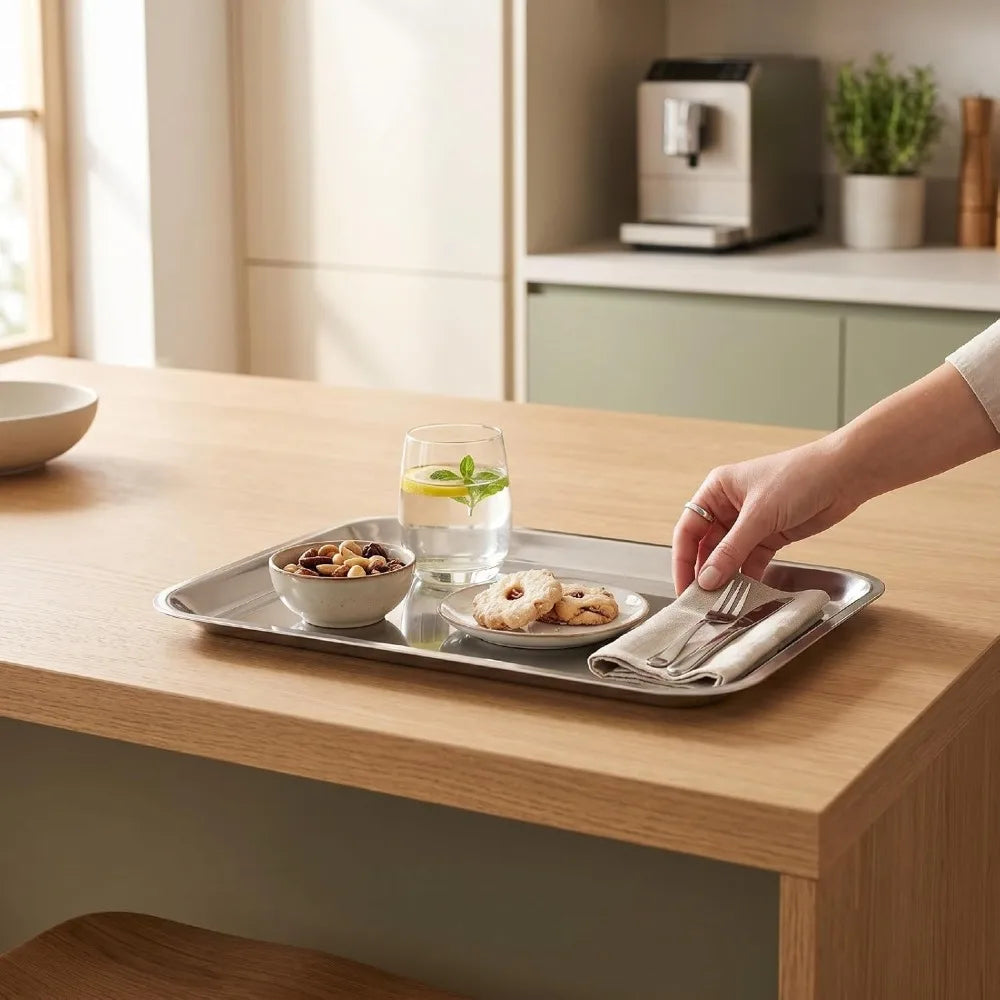 304 Stainless Steel Square Tray – Warp-Resistant Serving Pan