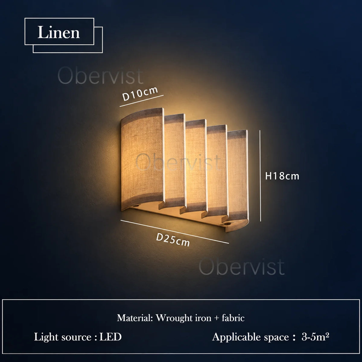 Wabi Sabi Fabric Wall Lamp – Nordic LED Bedside Light