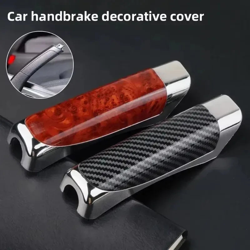 Universal Car Handbrake Cover – Carbon Fiber & Wood ABS