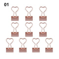 10-Pack Rose Gold Heart Binder Clips – 19mm Cute Metal Paper Clips