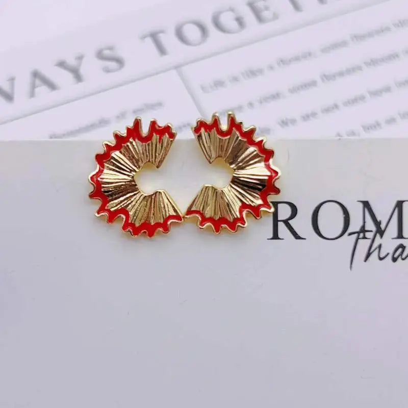 Pencil Shaving Alloy Stud Earrings | Punk Geometric Jewelry